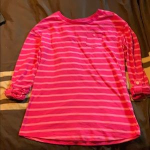 Pink strip long sleeve shirt